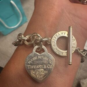 Tiffany & Co. Silver Heart Tag Toggle Bracelet